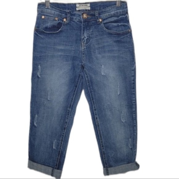 One Teaspoon Medium Rise Relaxed Leg Tappered Rolled Cuff Jeans - Picture 2 of 14